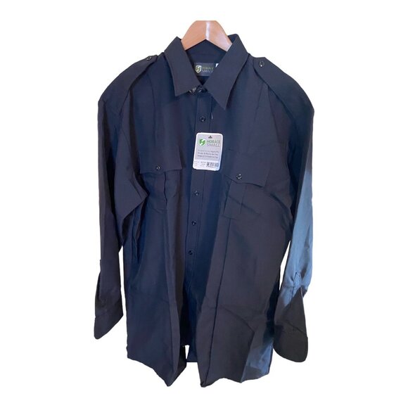 Horace Small Mens Black Tactical Button-Down Shirt Size Medium Long Sleeve - Picture 2 of 10